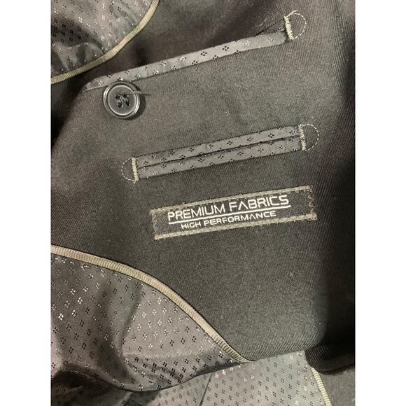 48R Lineage Mens Black Suit Coat Jacket Single Breasted - Picture 7 of 9